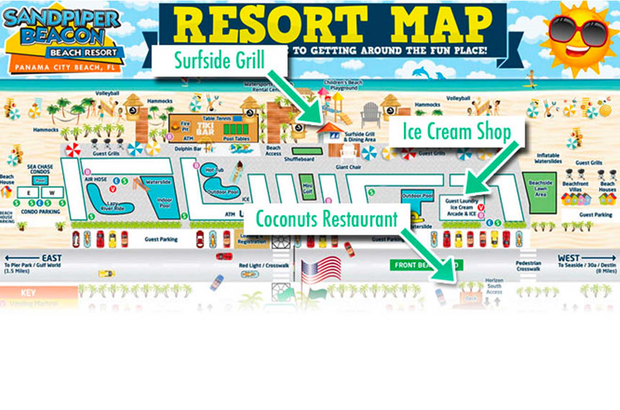 resort map places to eat