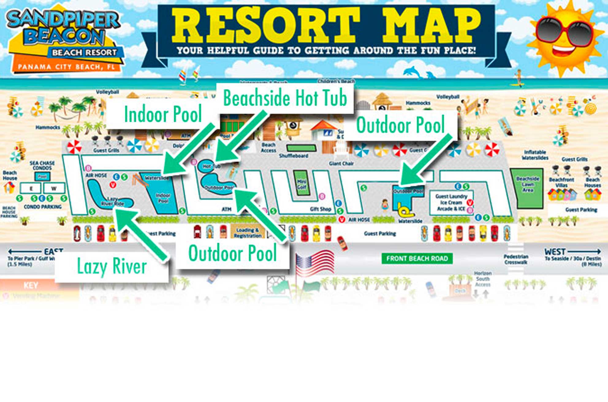 resort map swimming pools