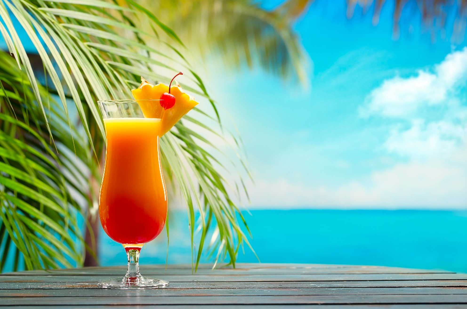 tropical beachside tiki bar