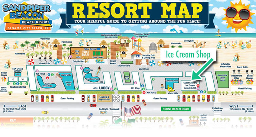 ice cream shop map